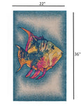 2’ x 3’ Blue Coral Fish Indoor Outdoor Scatter Rug