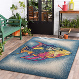 5’ x 8’ Blue Coral Fish Indoor Outdoor Scatter Rug