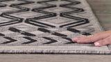 8’ x 10’ Black Geometric Indoor Outdoor Area Rug