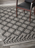 8’ x 10’ Black Geometric Indoor Outdoor Area Rug