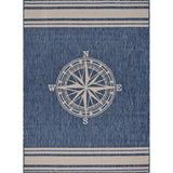 5’ x 7’ Navy Nautical Indoor Outdoor Area Rug