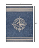 2’ x 3’ Navy Nautical Indoor Outdoor Scatter Rug