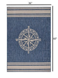 3’ x 5’ Navy Nautical Indoor Outdoor Area Rug