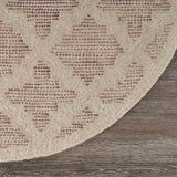 4’ Round Blush Pink Floral Lattice Area Rug