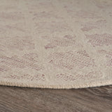 4’ Round Blush Pink Floral Lattice Area Rug