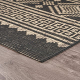 8’ x 10’ Black Geometric Indoor Outdoor Area Rug