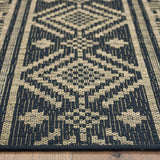 8’ x 10’ Black Geometric Indoor Outdoor Area Rug