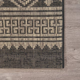 8’ x 10’ Black Geometric Indoor Outdoor Area Rug