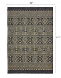 8’ x 10’ Black Geometric Indoor Outdoor Area Rug