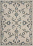 5’ x 7' Beige and Blue Filigree Area Rug