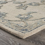 5’ x 7' Beige and Blue Filigree Area Rug