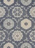 Gray Floral Trellis Area Rug