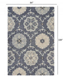 7’ x 9’ Gray Floral Trellis Area Rug