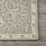 5’ x 7' Light Gray Floral Area Rug