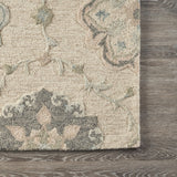 5’ x 7' Ivory Intricate Floral Area Rug