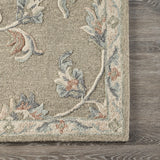 5’ x 7' Sage and Cream Filigree Area Rug