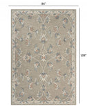 7’ x 9' Sage and Cream Filigree Area Rug