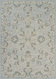 5’ x 7’ Blue and Cream Filigree Area Rug