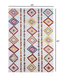 5’ x 7’ Red and White Diamonds Array Area Rug