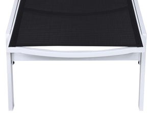 Santorini Waterproof Mesh Fabric / Aluminum Contemporary Black Resilient Mesh Waterproof Fabric Outdoor Patio Aluminum Mesh Chaise Lounge Chair - 24.5" W x 80" D x 15" H