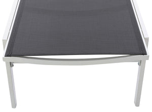 Santorini Waterproof Mesh Fabric / Aluminum Contemporary Grey Resilient Mesh Waterproof Fabric Outdoor Patio Aluminum Mesh Chaise Lounge Chair - 24.5" W x 80" D x 15" H