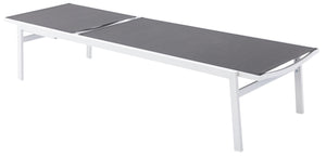 Santorini Waterproof Mesh Fabric / Aluminum Contemporary Grey Resilient Mesh Waterproof Fabric Outdoor Patio Aluminum Mesh Chaise Lounge Chair - 24.5" W x 80" D x 15" H