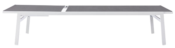 Santorini Waterproof Mesh Fabric / Aluminum Contemporary Grey Resilient Mesh Waterproof Fabric Outdoor Patio Aluminum Mesh Chaise Lounge Chair - 24.5" W x 80" D x 15" H