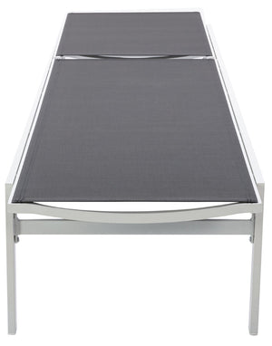 Santorini Waterproof Mesh Fabric / Aluminum Contemporary Grey Resilient Mesh Waterproof Fabric Outdoor Patio Aluminum Mesh Chaise Lounge Chair - 24.5" W x 80" D x 15" H