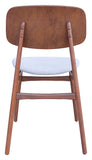 English Elm EE2826 100% Polyester, Rubberwood Scandinavian Commercial Grade Dining Chair Set - Set of 2 Light Gray, Walnut 100% Polyester, Rubberwood