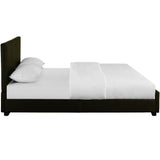 Brown Upholstered Twin Platform Bed