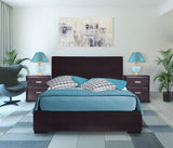 Brown Upholstered Twin Platform Bed