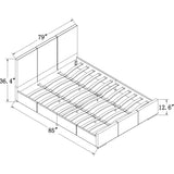 Brown Upholstered Full Platform Bed