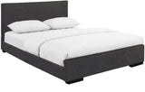 Grey Upholstered Twin Platform Bed