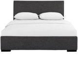 Grey Upholstered Full Platform Bed