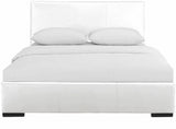 White Upholstered Queen Platform Bed