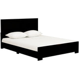 Black Wood Full Platform Bed