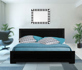 Black Wood Queen Platform Bed