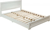 White Wood Full Platform Bed