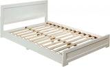 White Wood Queen Platform Bed