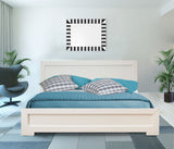 White Wood King Platform Bed