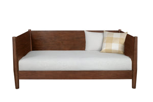 Alpine Furniture Flynn Mid Century Modern Twin Size Day Bed, Walnut 966WAL-09T Walnut Mahogany Solids & Okoume Veneer 44 x 82 x 35