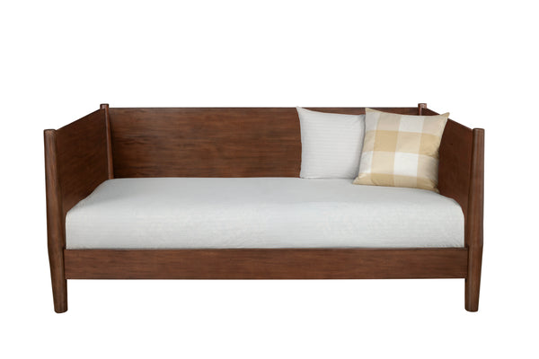 Alpine Furniture Flynn Mid Century Modern Twin Size Day Bed, Walnut 966WAL-09T Walnut Mahogany Solids & Okoume Veneer 44 x 82 x 35