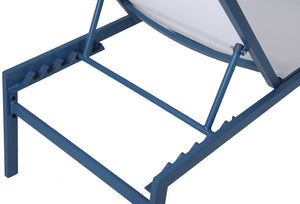 Santorini Waterproof Mesh Fabric / Aluminum Contemporary White Resilient Mesh Waterproof Fabric Outdoor Patio Aluminum Mesh Chaise Lounge Chair - 24.5" W x 80" D x 15" H