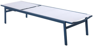 Santorini Waterproof Mesh Fabric / Aluminum Contemporary White Resilient Mesh Waterproof Fabric Outdoor Patio Aluminum Mesh Chaise Lounge Chair - 24.5" W x 80" D x 15" H