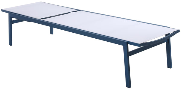 Santorini Waterproof Mesh Fabric / Aluminum Contemporary White Resilient Mesh Waterproof Fabric Outdoor Patio Aluminum Mesh Chaise Lounge Chair - 24.5" W x 80" D x 15" H