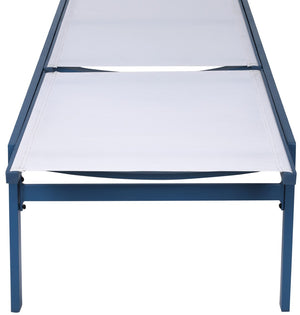 Santorini Waterproof Mesh Fabric / Aluminum Contemporary White Resilient Mesh Waterproof Fabric Outdoor Patio Aluminum Mesh Chaise Lounge Chair - 24.5" W x 80" D x 15" H