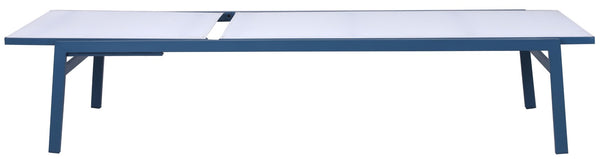 Santorini Waterproof Mesh Fabric / Aluminum Contemporary White Resilient Mesh Waterproof Fabric Outdoor Patio Aluminum Mesh Chaise Lounge Chair - 24.5" W x 80" D x 15" H