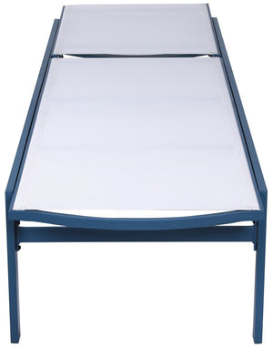 Santorini Waterproof Mesh Fabric / Aluminum Contemporary White Resilient Mesh Waterproof Fabric Outdoor Patio Aluminum Mesh Chaise Lounge Chair - 24.5" W x 80" D x 15" H