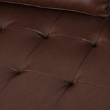 Malinta Contemporary Tufted 3 Seater Sofa, Dark Brown and Espresso Noble House