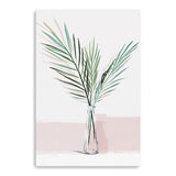 Pretty Green Foliage Pink Canvas Wall Art